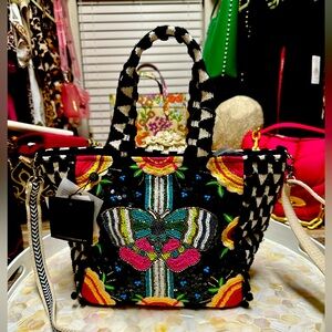 Beautiful Beaded Handbag America & Beyond Small Tote Crossbody!